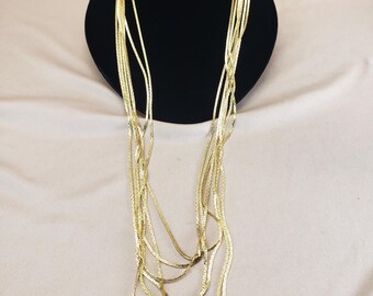Vintage Monet Gold Plated Seven Strand Silky Necklace