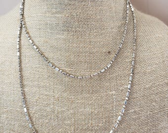 Milor Sterling Silver Bar Ball Bead Necklace 925 Italy 40" Long
