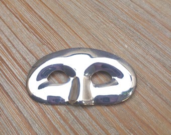 Broche vintage de máscara de mascarada de plata de ley de Taxco