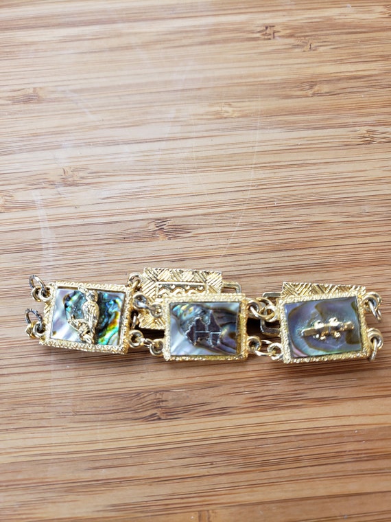 Vintage Australia Souvenir Bracelet Gold Tone wit… - image 9