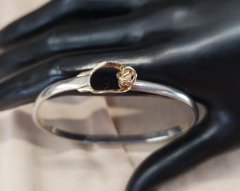 Sterling Silver and 14K Gold Crucian Knot Hook Bracelet St. Croix Caribbean