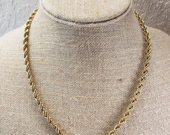 Collar de cadena estilo cuerda bañado en oro estilo vintage de Monet, de 20" de largo