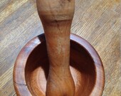 Solid cherry mortar and pestle