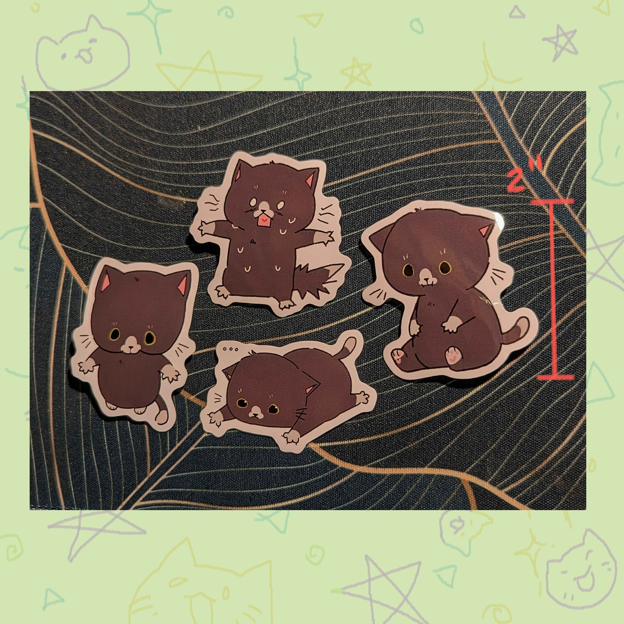 Cute Black Cat Sticker Set + 1 Mystery Sticker | Kitty Sticker Pack - Etsy