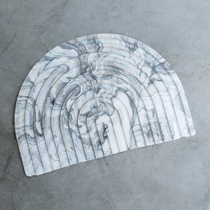 Concrete Striped Decorative Tray, Trinket Tray for Table, Stylish Home Accessories, Decorative Candle Tray, Vanity Tray, Marble Effect Tray