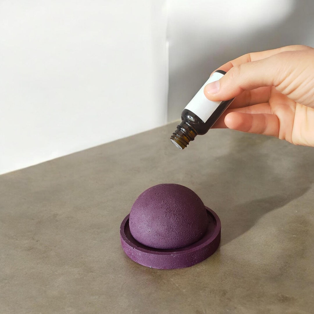 Plum Purple Oil Scent Stone, Concrete Essential Diffuser Stone, Home ...