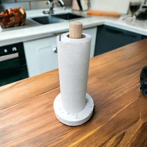 Porta-toalhas de papel Terrazzo, acessório colorido para decoração de cozinha e casa, ideias de presentes energéticos para casa, design exclusivo para decoração de banheiro e casa