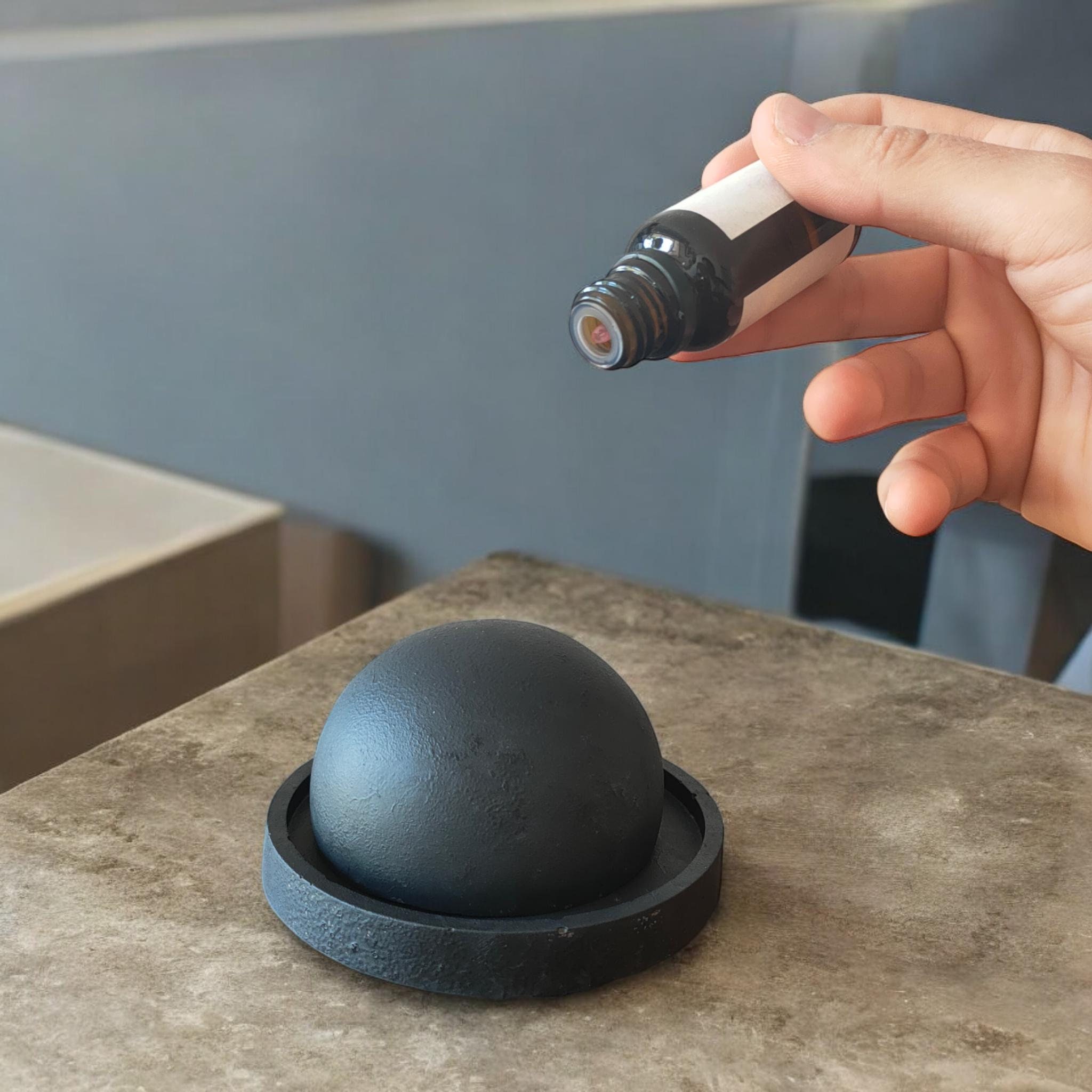 Concrete Black Scent Stone, Essential Oil Diffuser Stone, Home Air Freshener, Aroma Therapy Spa Fragrance, Unique Room Fragrance Stone