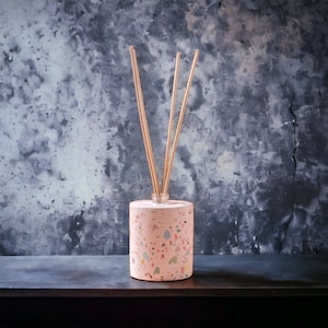 Handmade Terrazzo Reed Diffuser Bottle: Concrete Room Fragrance Decor