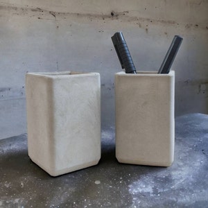 Concrete Pen and Toothbrush Holder: Minimalist Handmade Home Decor