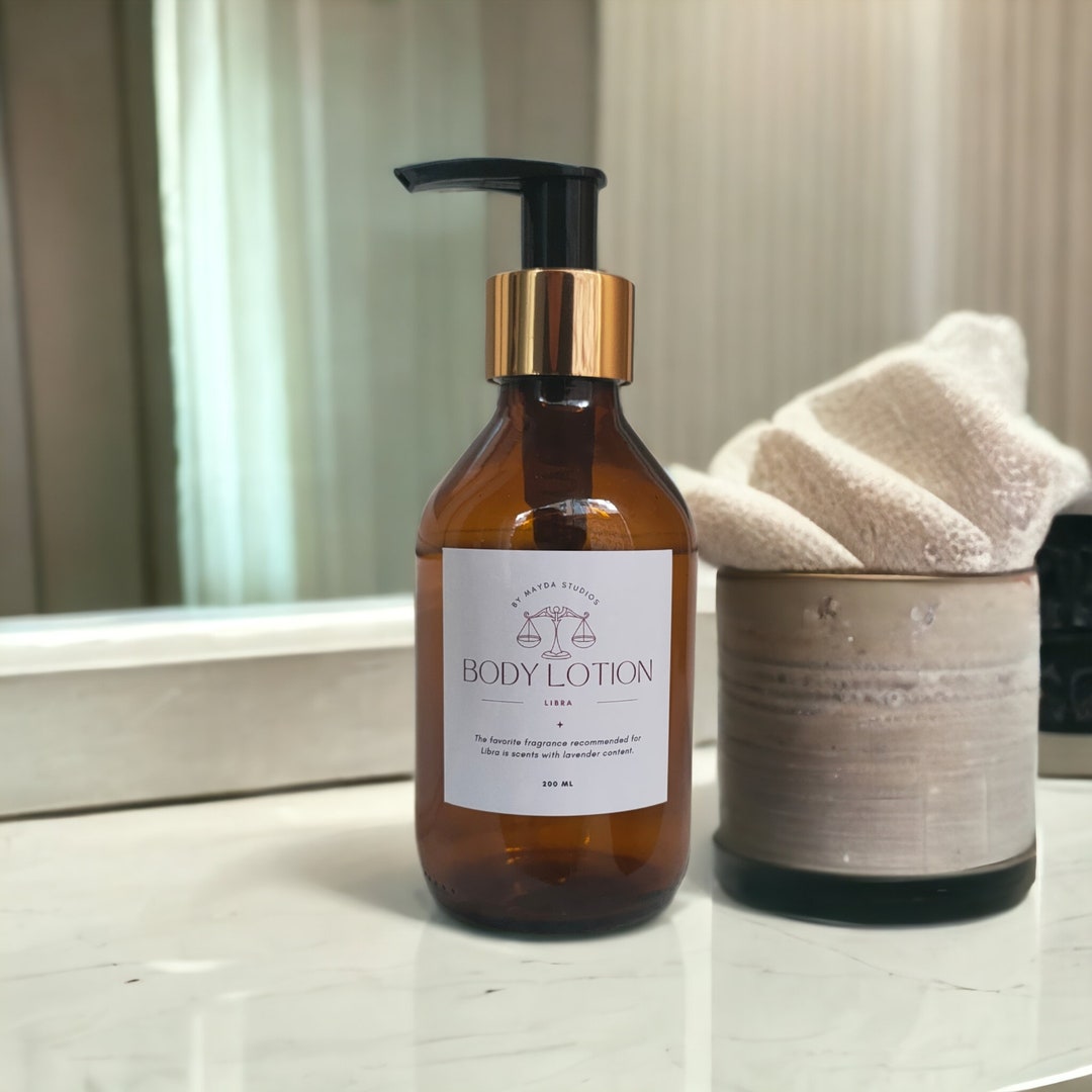 Brown Glass Body Lotion Dispenser With Pump 200 Ml Sink Etsy