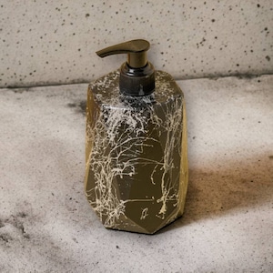 Schwarzer Marmor Lux Flüssigseifenspender, Waschtisch-Badezimmerzubehör, Beton-Badtheke Lotionsflasche mit Pumpe, Luxus-Toilettenartikel, Baddekor