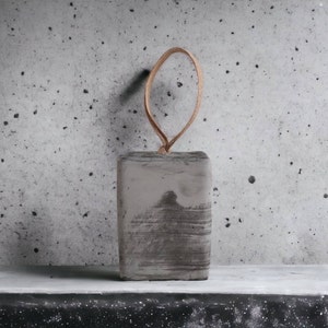 Concrete Door Stopper for Front Door, Door Stop for Decorative, Concrete Minimal Door Accessories, Personalized Gray Door Stopper