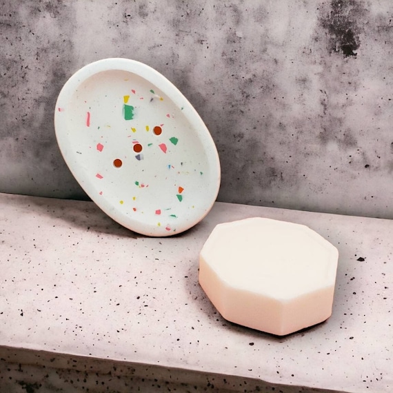 Mini Soap Dishes Natural Terrazzo
