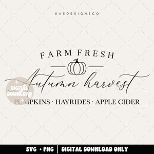 Farm fresh Autumn harvest - Digital file only - Fall svg - Wood sign svg - Fall wood sign - Halloween svg - Autumn market svg - Autumn svg