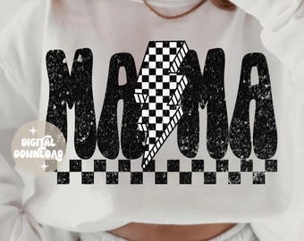 Mamá a cuadros png, Mamá png, Mamá retro png, Vida de mamá, Mamá png, Mamá a cuadros retro png, Rayo a cuadros vintage png, Digital png