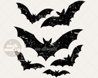 Grunge bats png | Halloween png | Halloween horror | Halloween sublimation design | Spooky png | Halloween bats png | Spooky retro bats