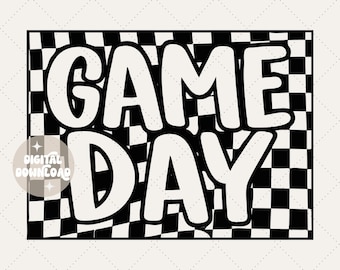 Game day png | Checkered png | Retro Game day png | Football png | Game day checkered shirt design | Football season | Football vibes