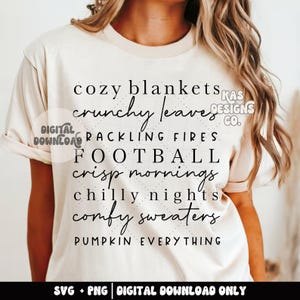 ORIGINAL CREATOR, cozy blankets crunchy leaves crackling fires football, fall svg, fall list svg, fall bucket list svg, halloween svgs