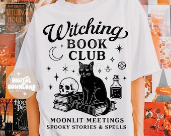 Clube do livro de bruxas png | Amante de livros png | Halloween png | Temporada assustadora | Vibrações assustadoras | Bookish png | Clube do livro de leitores png | Fallish
