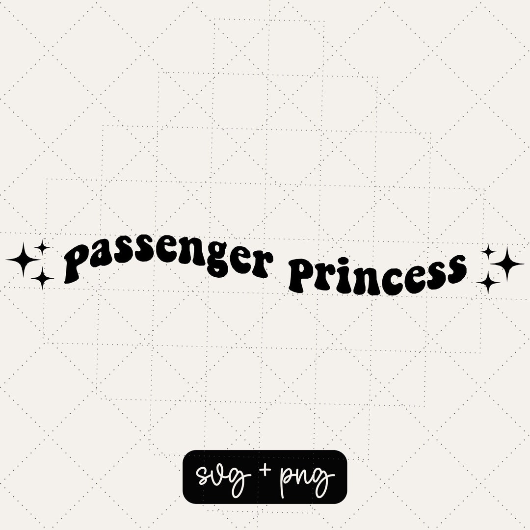 Passenger Princess Svg, Car Decal Svg, Wavy Svg, Trendy Wavy Svg