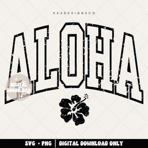 Aloha distressed svg, Aloha svg, Aloha vibes, Hawaii svg, Aloha png, sublimation png, sublimation svg, trendy svg, varsity svg, Mahalo svg