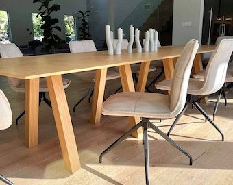 White Oak Veneer Plank Dining Table, Breakfast Table, Or Conference Table, Made To Order