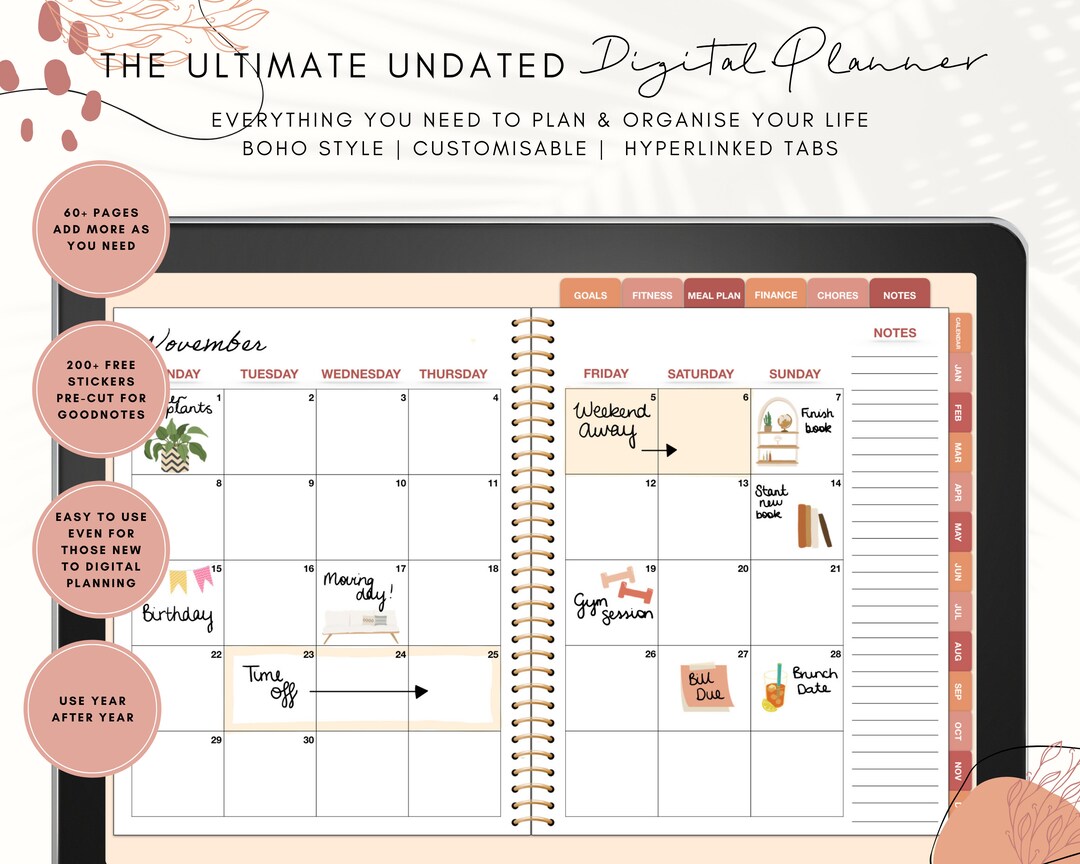 Digital Planner iPad Planner Goodnotes Planner Boho Life Planner ...