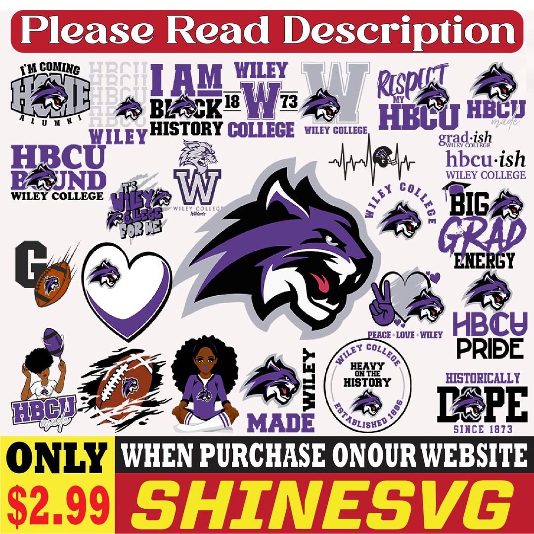 Wiley College Football Team Svg Wiley College Svg HBCU Team Etsy