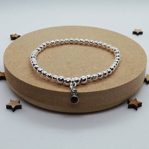 Stretch bracelet with charm, rhinestone charm, stacking bracelet, charm bracelet, beaded bracelet, birthday gift for friend, mum gift
