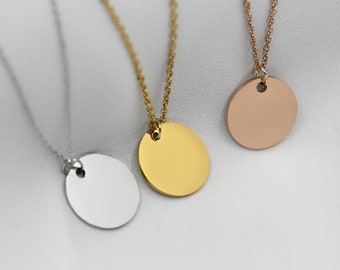 5 pezzi/10 pezzi/20 pezziSet collana a disco in acciaio inossidabile con pendente, gioielli per donne, collana personalizzata, pendente inciso, placcato oro, oro rosa