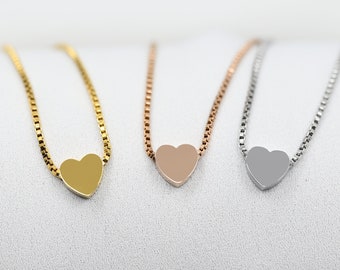 5 pezzi/10 pezzi/20 pezziSet collana cuore in acciaio inossidabile + pendente, gioielli per donne, collana personalizzata, pendente inciso, placcato oro, oro rosa