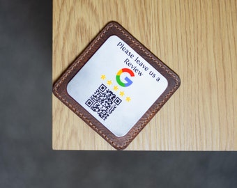 QR-Code-Menüschild, Scan, um Menü anzuzeigen, Holz- und Ledertischmenü, Restauranttischmenü, Restaurantacrylmenü, QR-Code-Menü