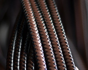 10 metri di cordini di cuoio intrecciati ovali / crea i tuoi braccialetti, artigianato, cordini