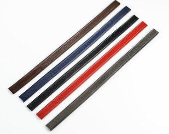 Cinghie piatte in pelle vegetale, pelle dall'Italia, lunghezza 23 cm, larghezza 10 mm, spessore circa 3 mm - 1 pz