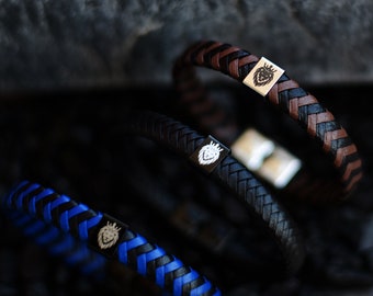 5 pz/20 pz/50 pz Braccialetti personalizzati, braccialetti in pelle incisi, braccialetti in pelle, logo personalizzato, braccialetti in pelle per uomo, regali, logo