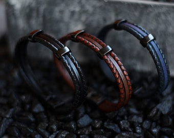 5 pz/20 pz/50 pz Braccialetti personalizzati, braccialetti in pelle incisi, braccialetti in pelle, logo personalizzato, braccialetti in pelle per uomo, regali, logo