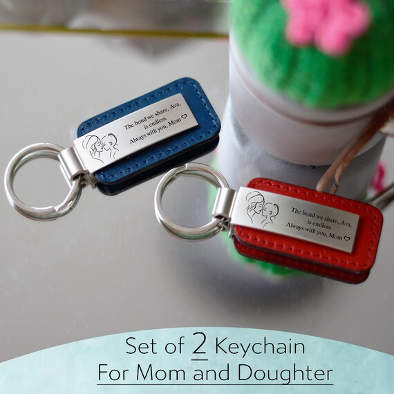 Mother Daughter Keychain Set Set of Keychain Custom Mother Daughter Keychain Set Personalized Gift  for Mom, Mother's Day, Birthday, Matching Keychains With Names