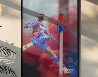 Póster del Crystal Palace - Arte mural del CPFC - Arte futbolístico de Mateta - Póster de JP Mateta - Regalo perfecto para papá - Regalo para un fan del Palace