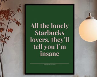 Misheard Lyrics Poster | Funny Music Quote Art
