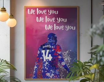 Crystal Palace Poster - CPFC Wall Art - Football Art - Mateta Poster - Perfect Gift for Dad - Gift for Palace Fan