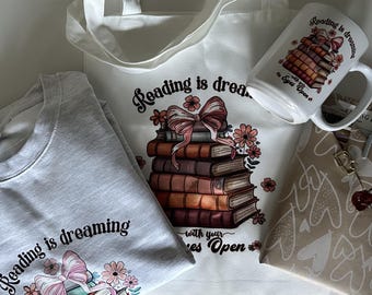 Mystery Book Gift Box, Book Sweatshirt and Mug Gift Box | Mystery Book Bundle | Cosy Reader Gift | Bookish Present | Book Design |