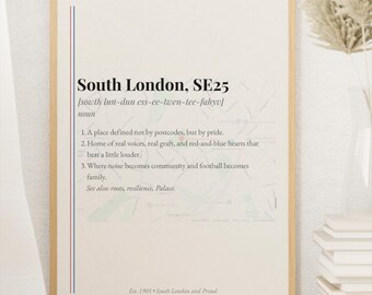 Crystal Palace Poster - CPFC Wall Art - Football Art - Selhurst Park Poster - Football Definition Poster - Gift for Palace Fan