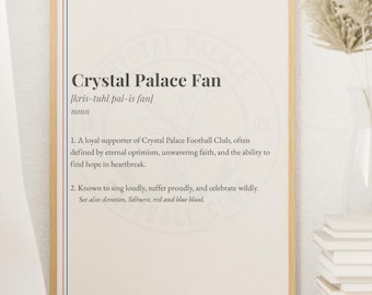 Crystal Palace Poster - CPFC Wall Art - Football Art - Selhurst Park Poster - Football Definition Poster - Gift for Palace Fan