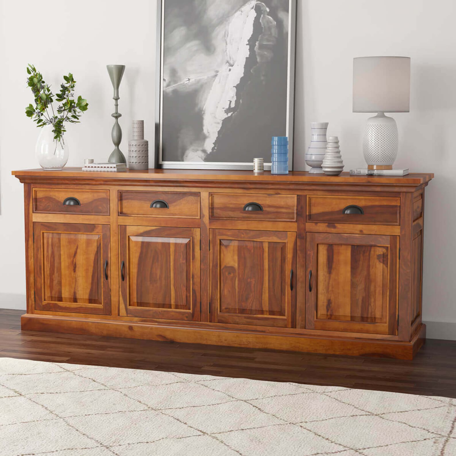Rustic Solid Wood Extra Long Sideboard Etsy