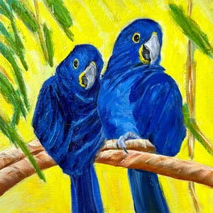 Vogel Kunstwerk Tropischer Vogel Kunst Papageien Ölgemälde Tiermalerei Wandkunst Wildtiere Wohnkultur Vogel Handgemachtes Kunstwerk von Leenfineart