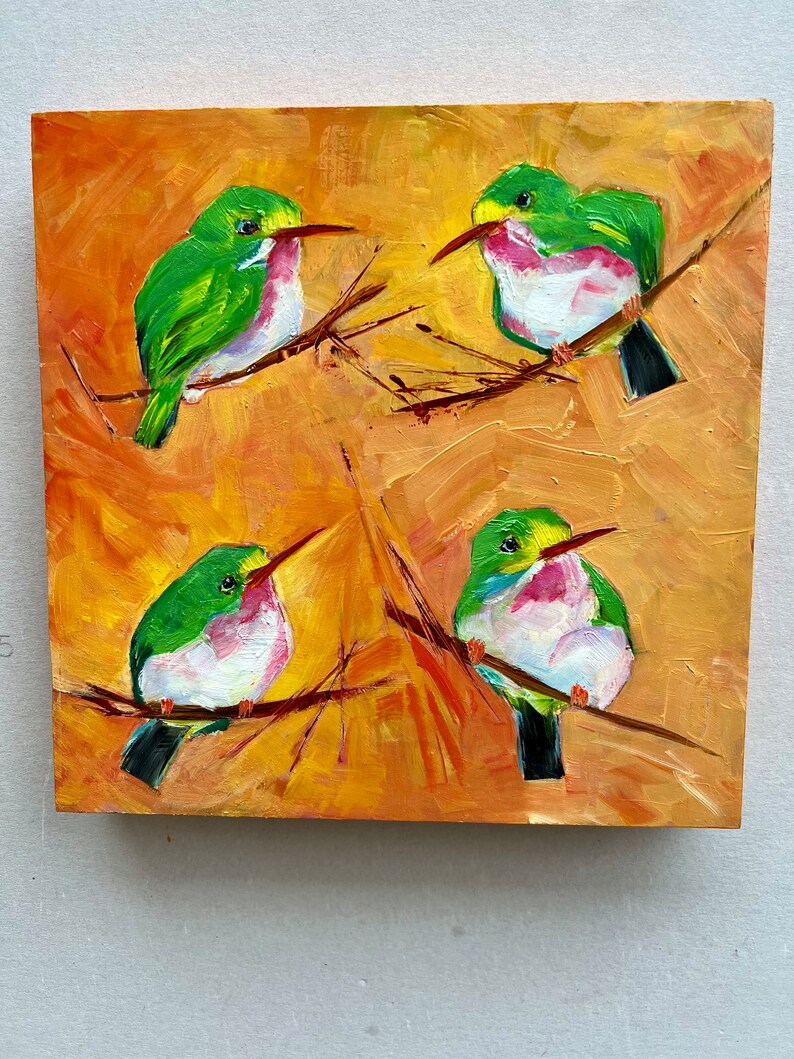 Bird Oil Painting Bird Wall Art Bird Textured Painting Bird Wall Decor