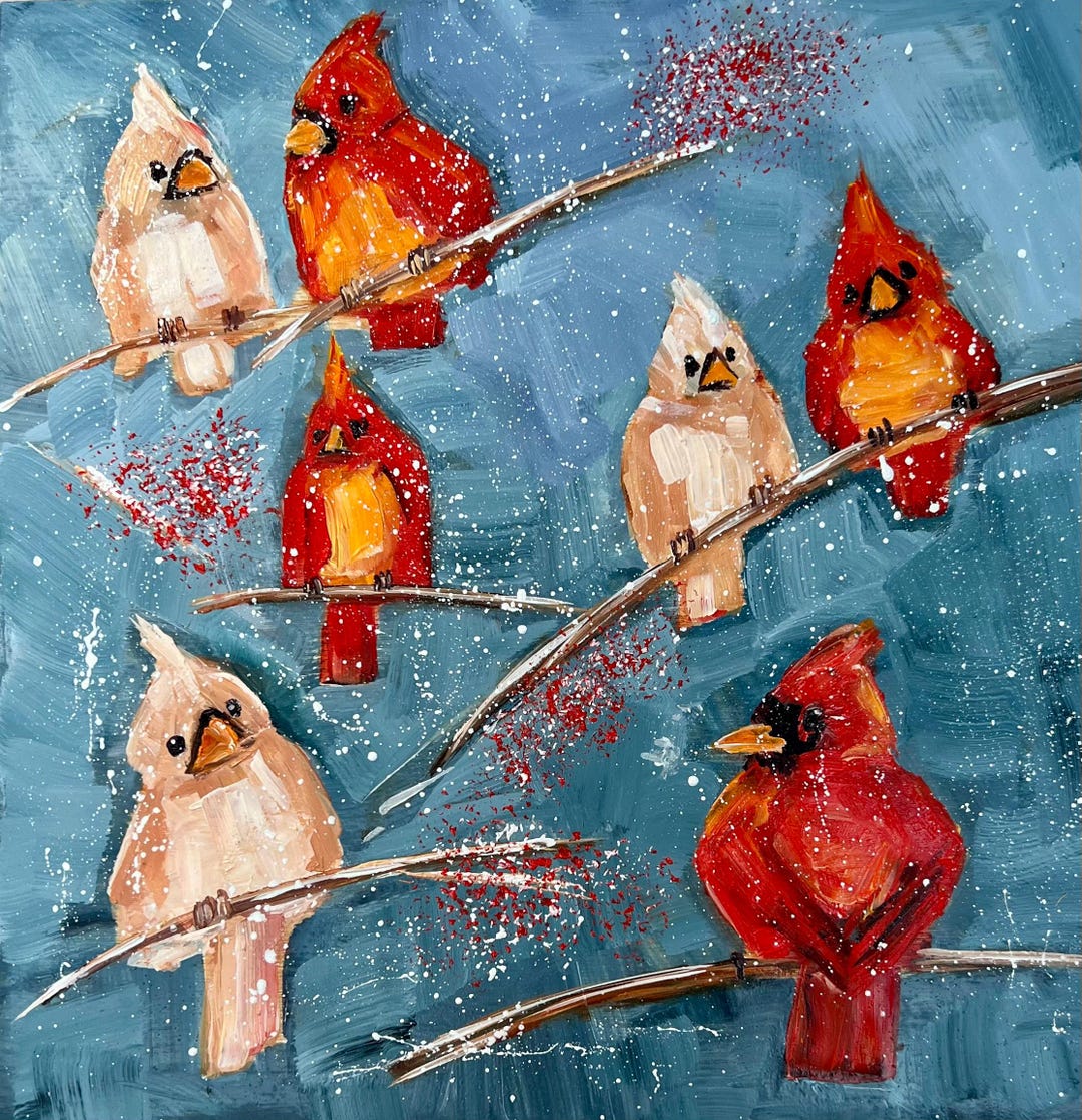 Snapshot of Cardinal Direction Hope Textured Paintings