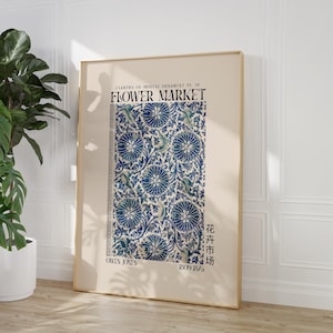 Flower Market, Vintage Art, Chinoiserie, Owen Jones, Boho Wall Art, Chinese Vintage Art, Art Nouveau, Botanical Wall Art, Digital Print