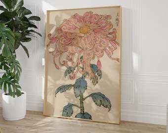 Japandi, Vintage Wall Art, Boho Wall Art, Japanese Vintage Art, Botanical Wall Art, Digital Print, Neutral Gallery Print, Asian Art